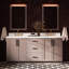 Meuble-lavabo double rectangulaire de 183 cm (72 po) avec comptoir en quartz blanc de Carrare de 3,8 cm (1,5 po) couleur moka-1695268129-1695268158