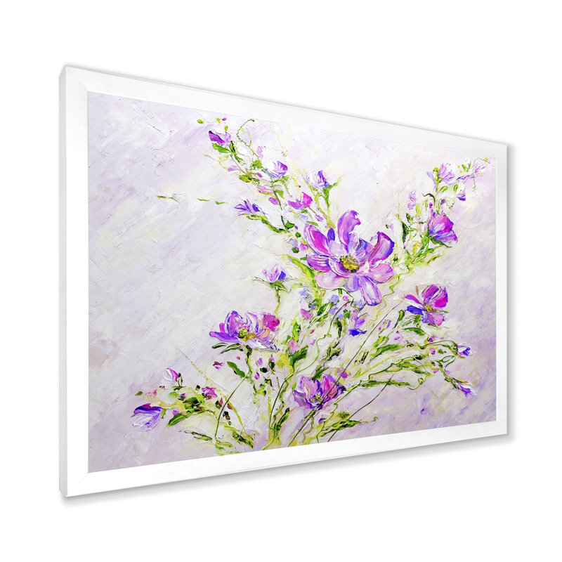 «Summer Natural Foliage Pink Bouquet II», reproduction sur toile, Cadre photo blanc, H 12 po x l 20 po x P 1 po