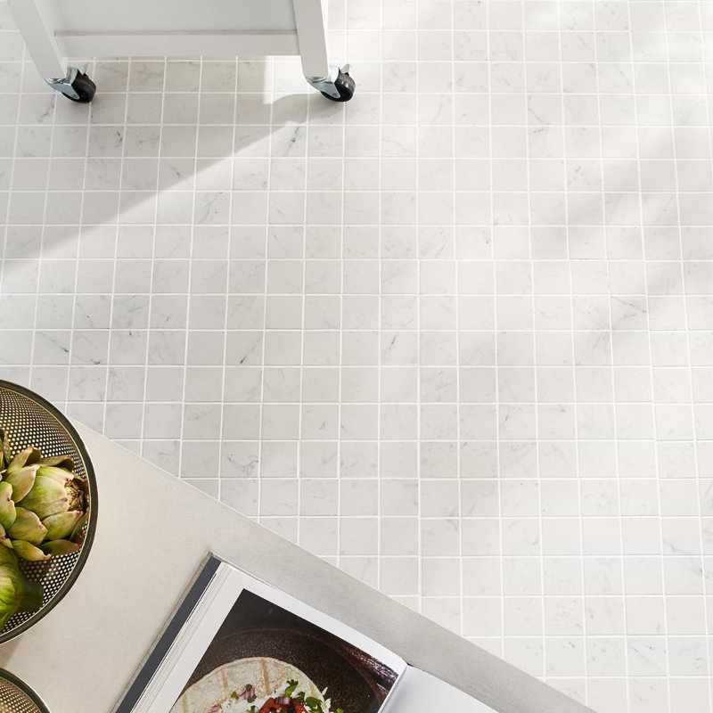 Dreamstone 2X2 Matte Porcelain Mosaic, Carrara Giola Matte
