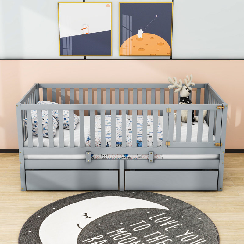 Jaiquan Daybed with Two Storage Drawers, Twin, Gray