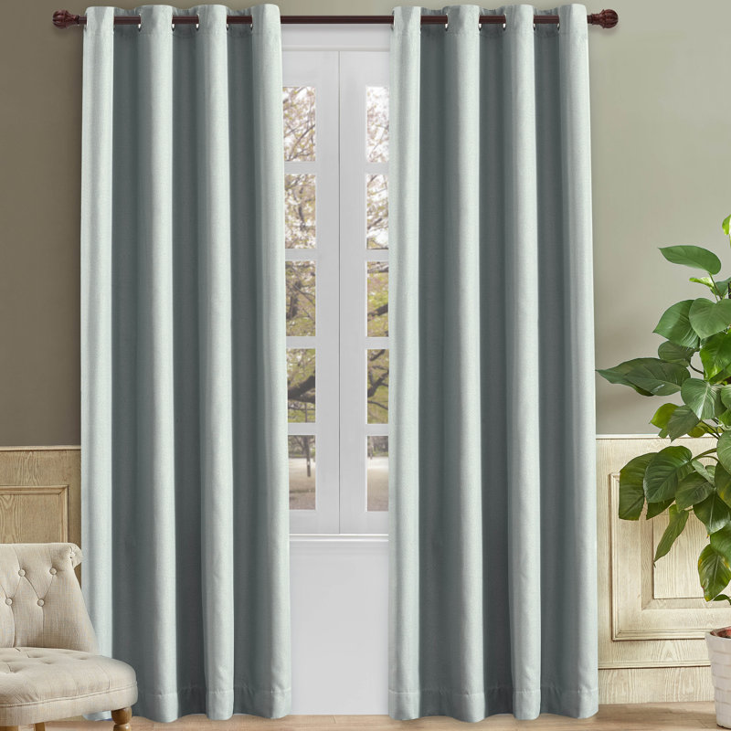 Solway Room Darkening Curtain Single Panel, Grey Mist, 52" W x 95" L