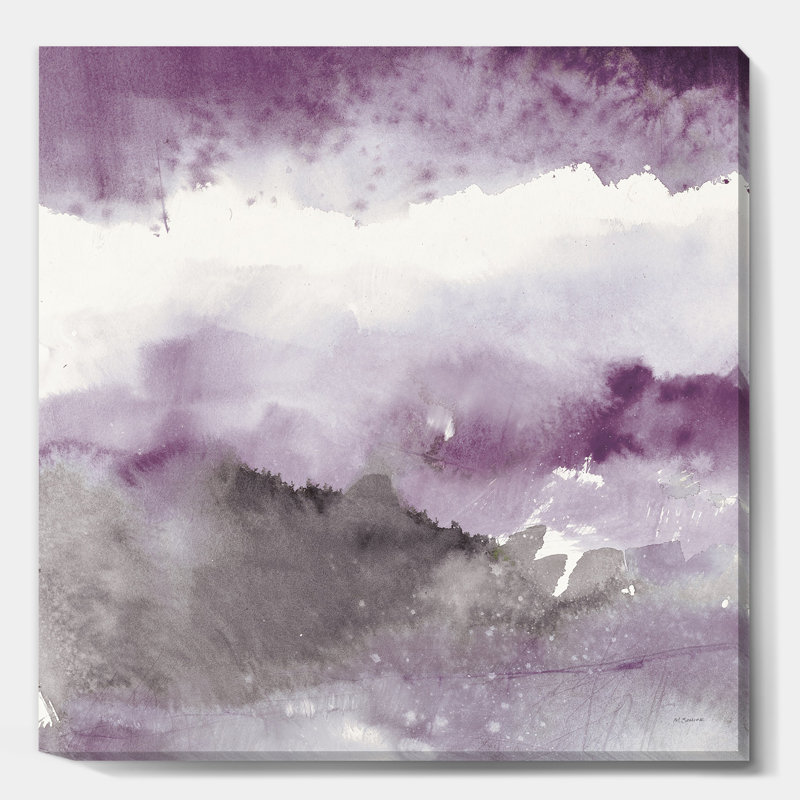 «Midnight at the Lake III Amethyst and Grey», reproduction d'art sur toile tendue, H 30 po x l 30 po x P 1 po