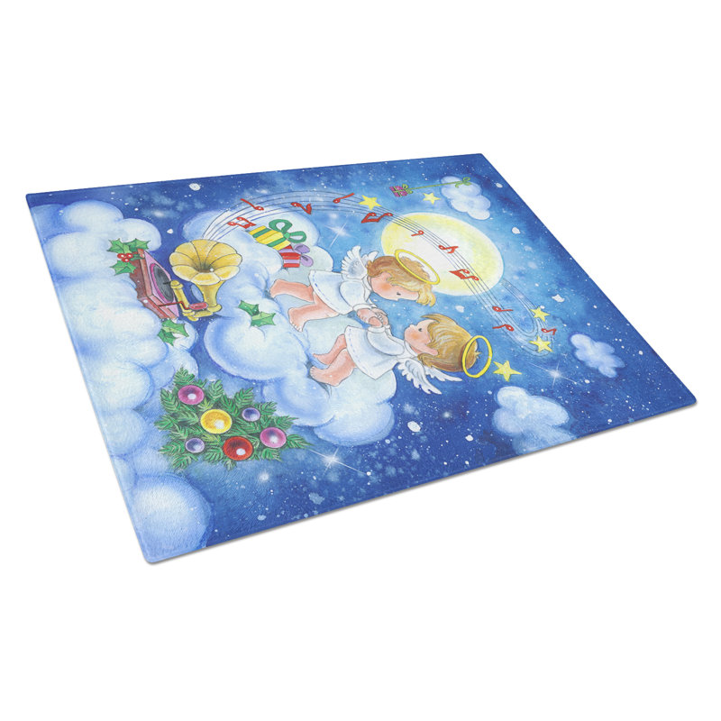 Caroline's Treasures Angels Making Music Together Glass Cutting Board