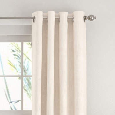 Textured Linen-Blend Blackout Curtain Panel Set