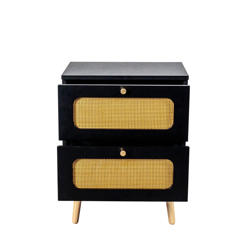 2-Drawers  Rattan Nightstand