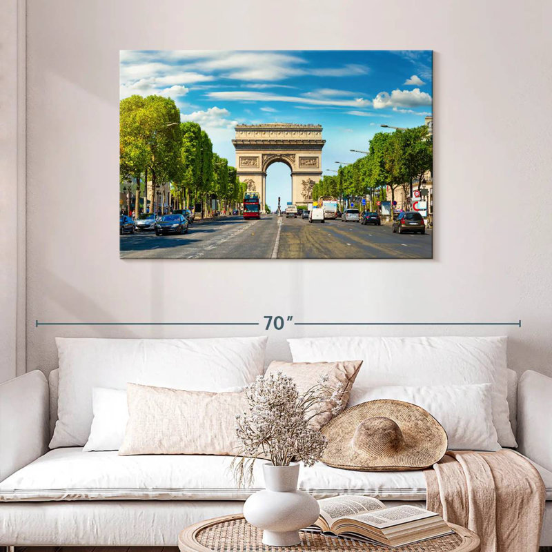 Nicci Arc De Triomphe, rue animée, H 30 po x l 45 po