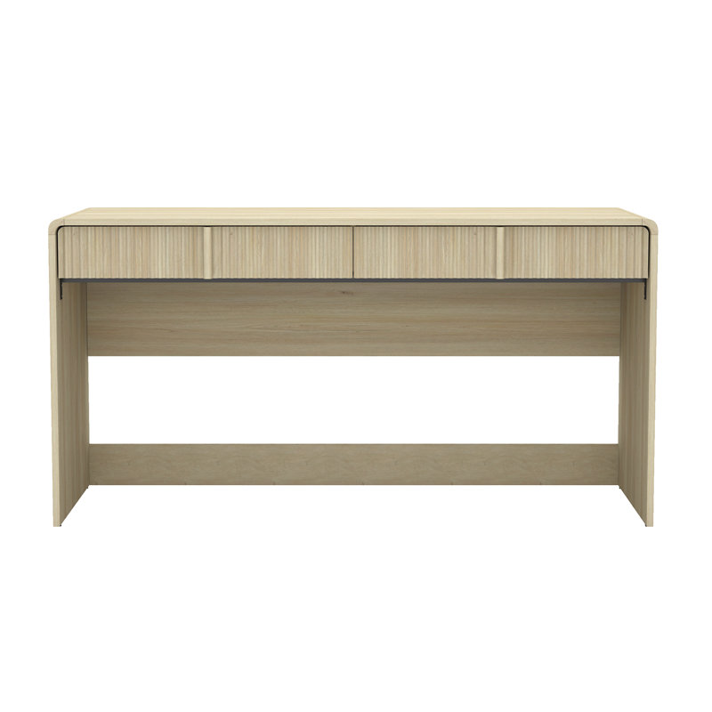 Novara 60" Contemporary 2-Drawer Writing Desk in Whitewashed Oak, Whitewashed Oak