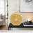 8" Textured Disc Gold Ceramic Vase-834438315