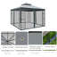 Patio Gazebo With Tripod Frame, Double-Roof Outdoor Canopy With Protective Netting, Deep Grey