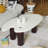 Wabi-sabi simple cream cloud tea table