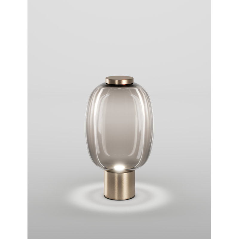 Riflesso Table Lamp 2 Crystal Transparent Matt Gold 3 L2405 Ul, Smoky Transparent, 18" H x 11" W x 11" D
