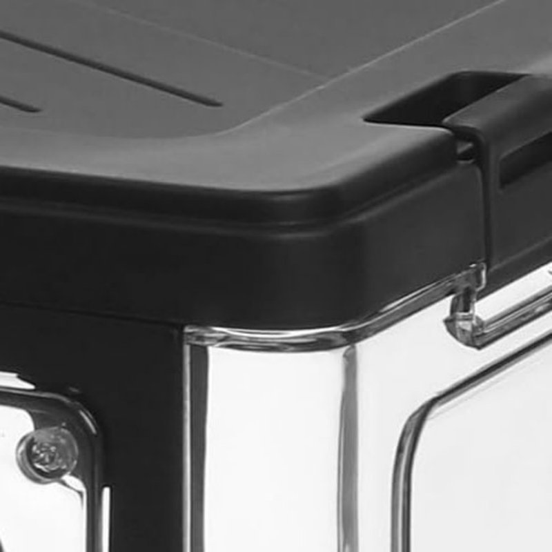 3-Pack Clear Stackable Storage Bins with Lids, Black