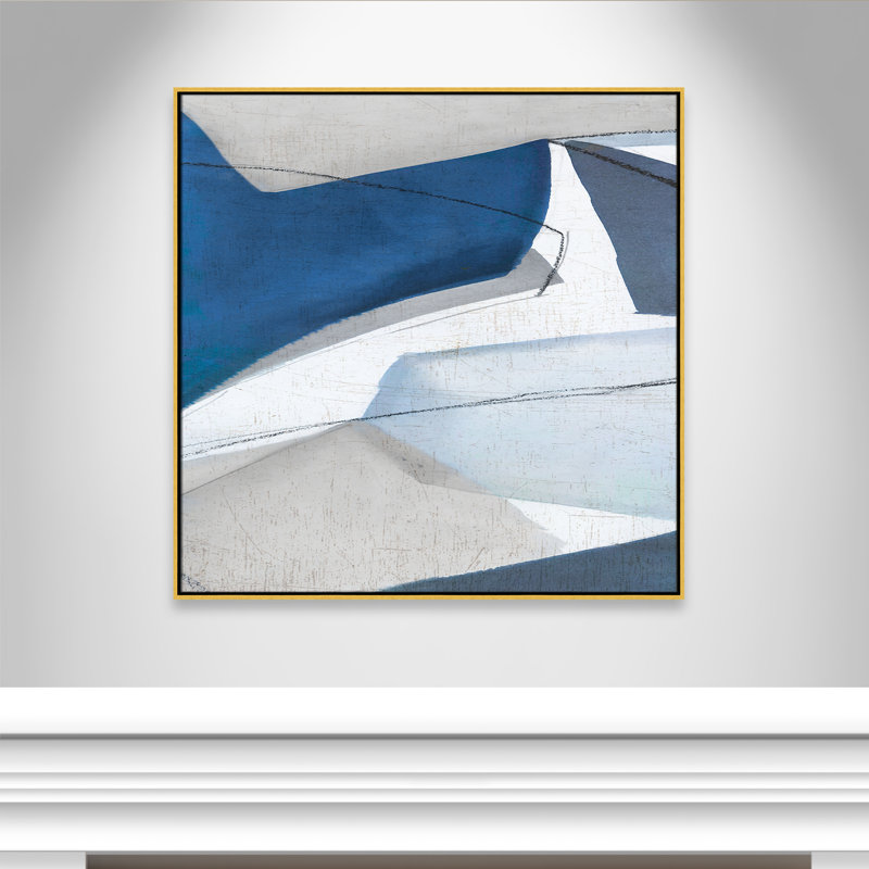 «Dynamic Drifts II» par Emma Peal, Cadre flottant doré, Pas de tapis, H 41,5 po x l 41,5 po x P 2 po
