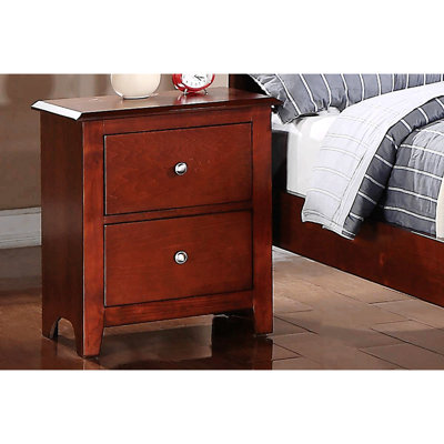 Table de chevet pour chambre à coucher Table de chevet 2 tiroirs couleur cerise