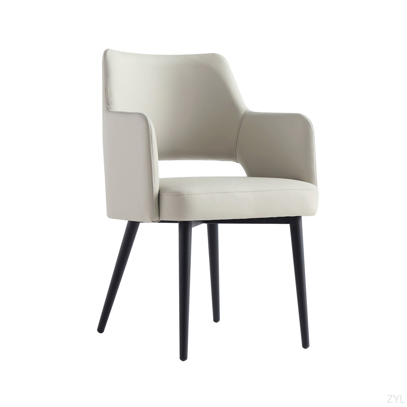 Fauteuil en métal et cuir Vegan, Taupe