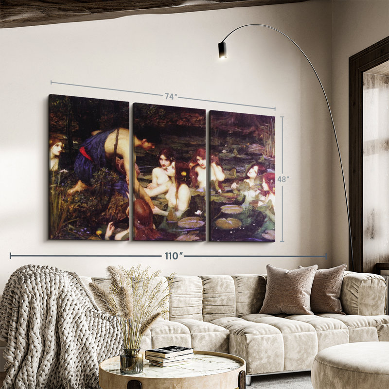 "Hylas et les nymphes" sur toile, H 48 po x l 74 po