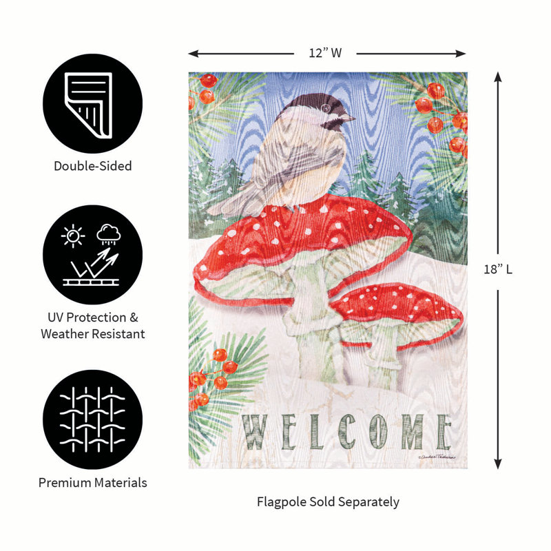 Drapeau de jardin mésange mésange et hiver