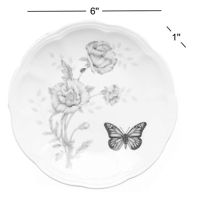 Set of 6 Lenox Butterfly Meadow Tidbit Plates
