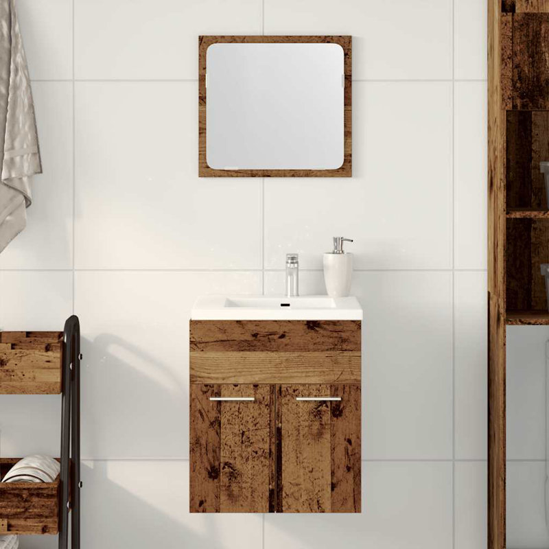 Aricia Bathroom Furniture Suite, Dark Wood