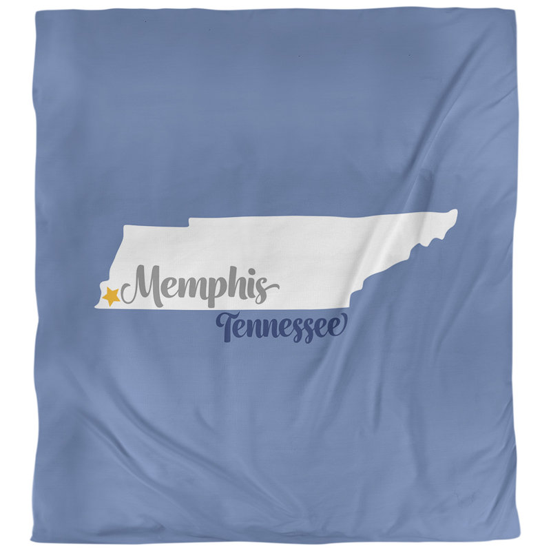 Housse de couette réversible simple Memphis Tennessee, Housse de couette pour très grand lit, Jaune, Microfibre