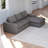Demarco Modern Boneless Corduroy Modular Sectional Sofa with Reversible Chaise and Neck Pillow Support-115751546