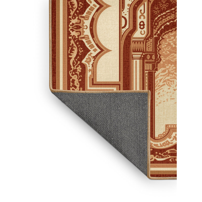 Tapis oriental doux et moelleux à motif oriental Eichhorn brun - reliure brun clair, 4 x 2