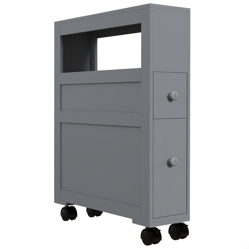 Armoire de rangement latérale en bois, Gris