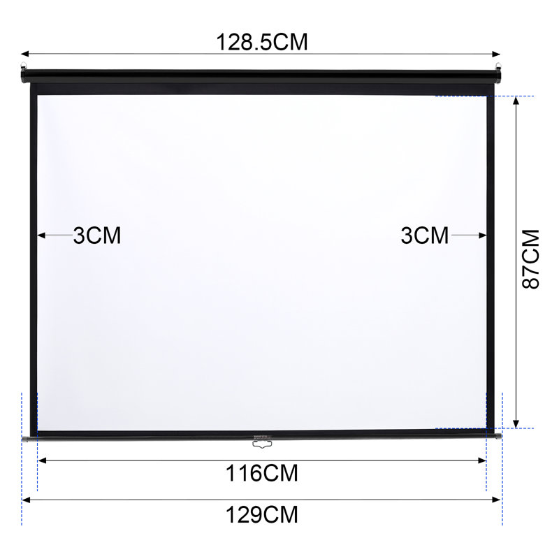 Inbox Zero Outdoor Manual Projector Screen Projector Screen, 87cm H x 122cm W x 0.04cm D