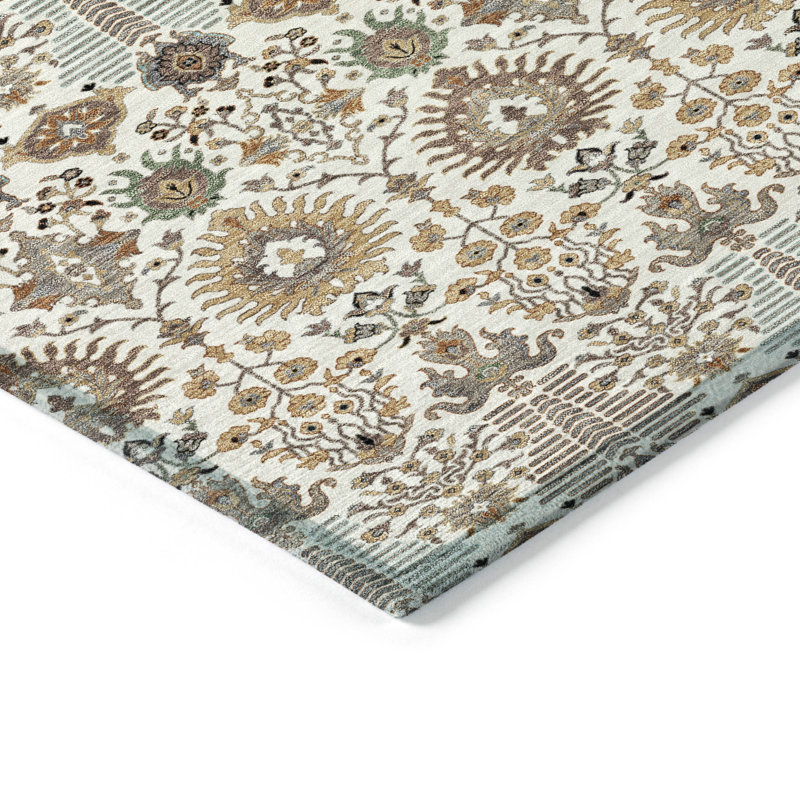 Machine Washable Indoor/Outdoor Gursevak ACN2251 Global Rug, Rectangle 3' x 5'