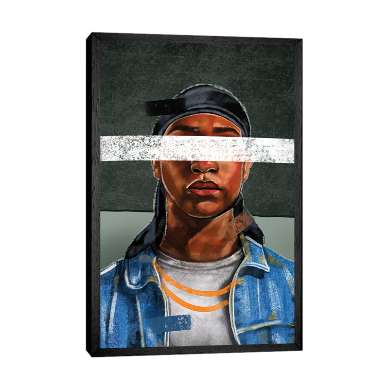 Durag, No Bonnet by Domonique Brown - Print on Canvas, Black Framed Canvas, 66.04 cm H x 45.72 cm W