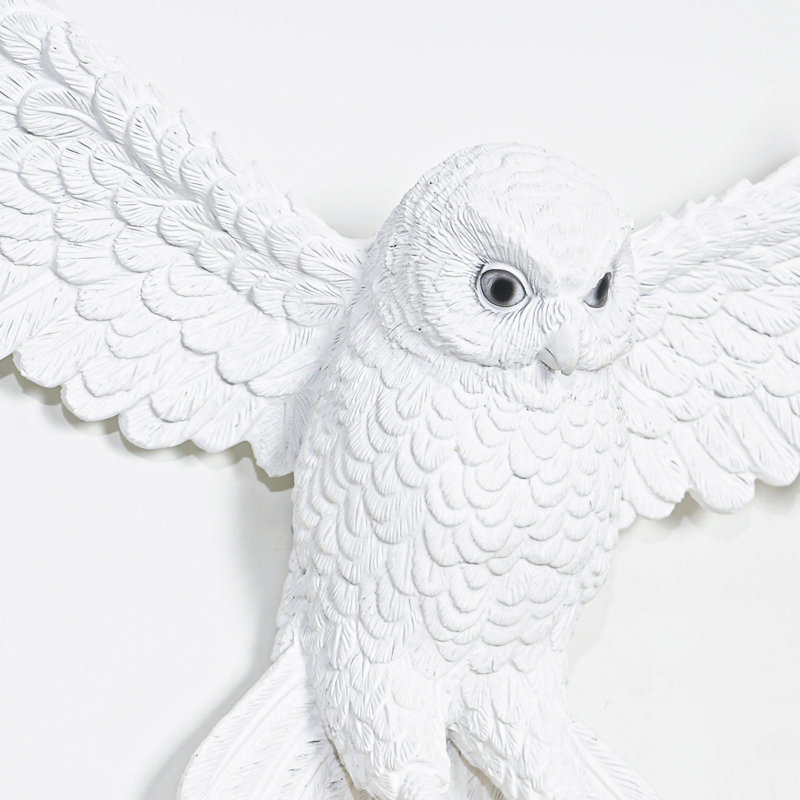 Applique murale hibou blanc avec abat-jour en verre givré et ampoule G9 incluse, Blanc
