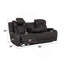 Canapé en microfibre gris foncé avec table rabattable, rangement, USB et DEL
