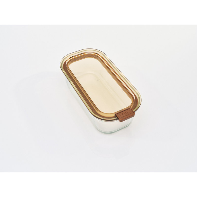 Petit contenant de conservation en verre empilable, 610 ml, Brun