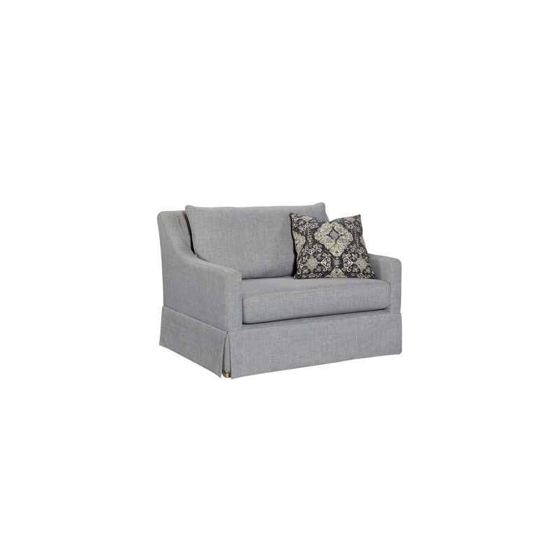Haley Upholstered Chair and 1/2 with Pillow, Gray