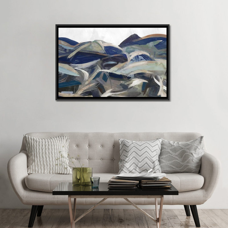 «Gesture Land II» par PI Galerie - Wrappe, reproduction d'art sur toile, H 18 po x l 26 po x P 1,5 po, Toile avec cadre noir