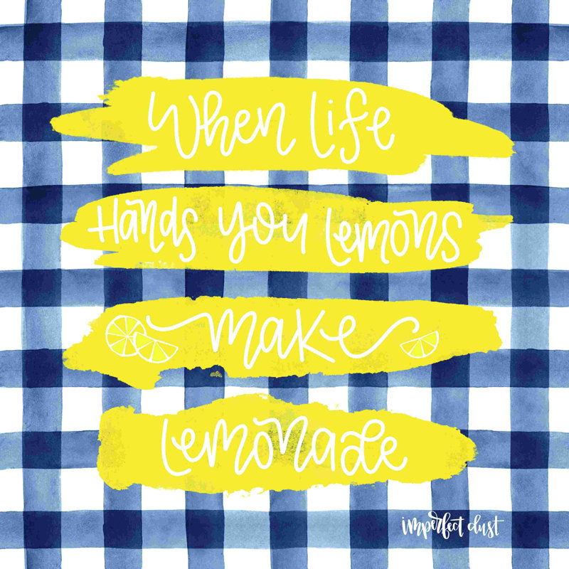 Make Lemonade - art textuel, Toile tendue, Non, H 20 po x l 20 po