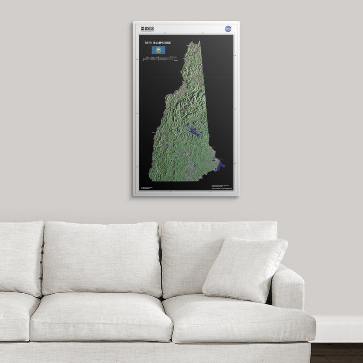 « new hampshire-usg state mosaic », impression, H 36 po x l 22 po x P 1,5 po, Toile