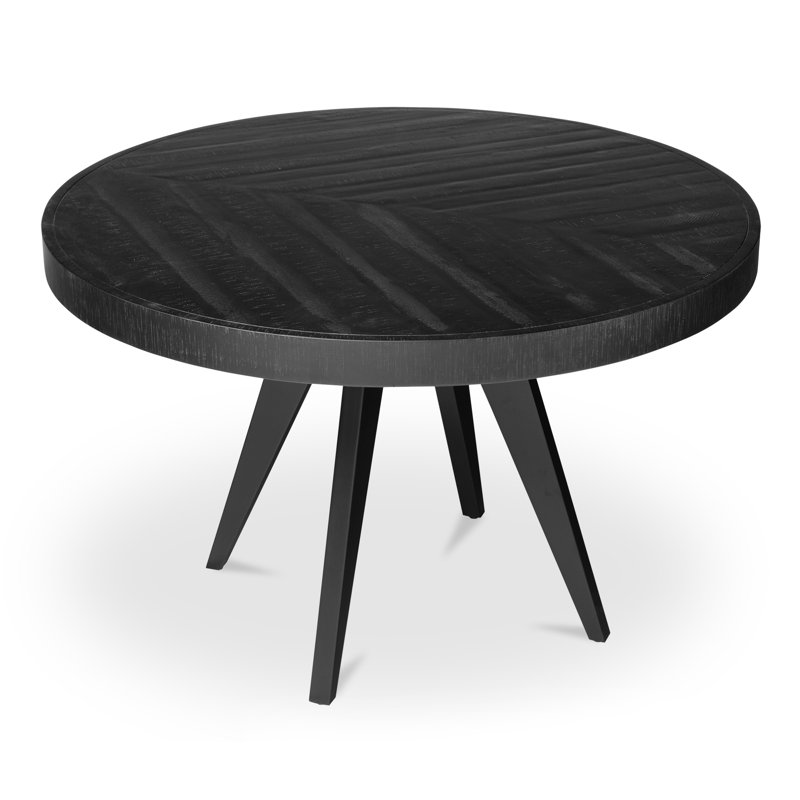 Carlo Round Dining Table, Black, 30" H x 48" W x 48" D
