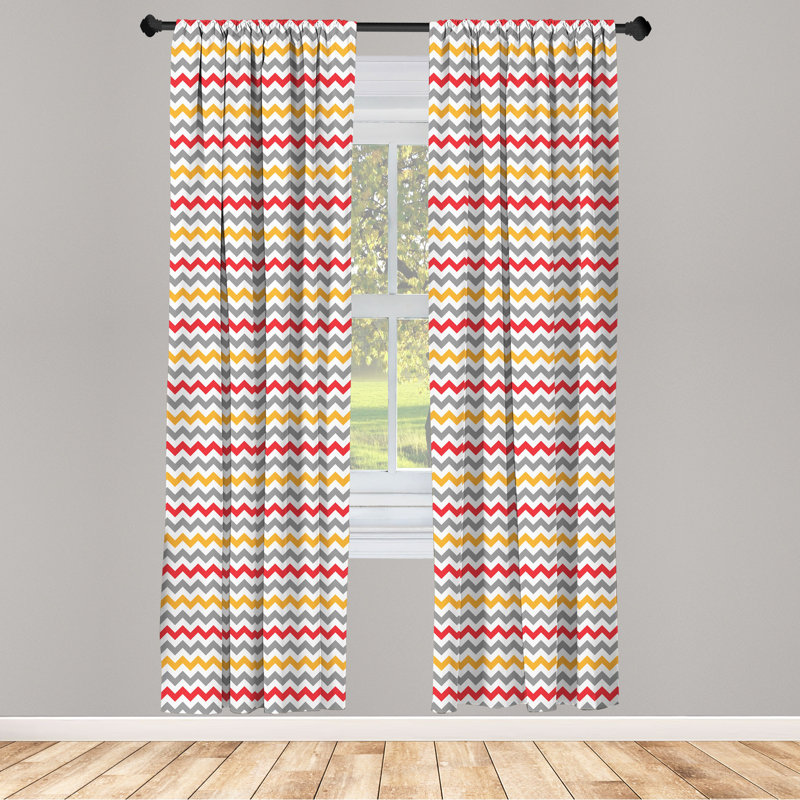 Chevron Semi-Sheer Rod Pocket Sliding Panel, 28" x 95"
