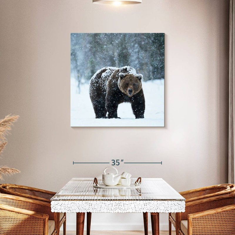 Crowle Winter Brown Bear, 36" H x 36" W