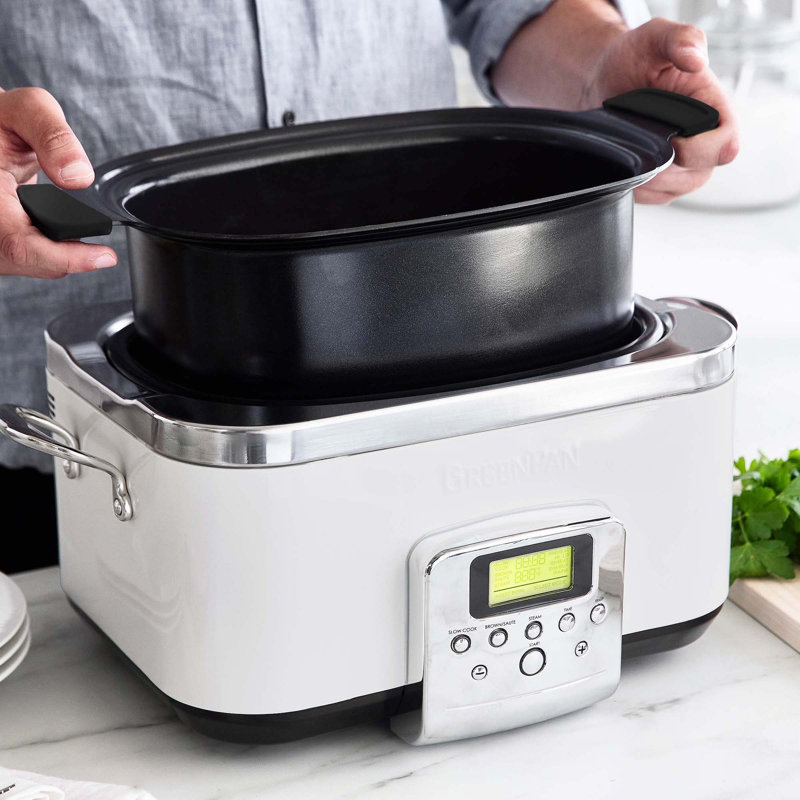 GreenPan Elite Ceramic Nonstick 6-Quart Slow Cooker, Oxford Blue