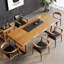 Table de salle à manger rectangulaire en bois massif brun-71484634