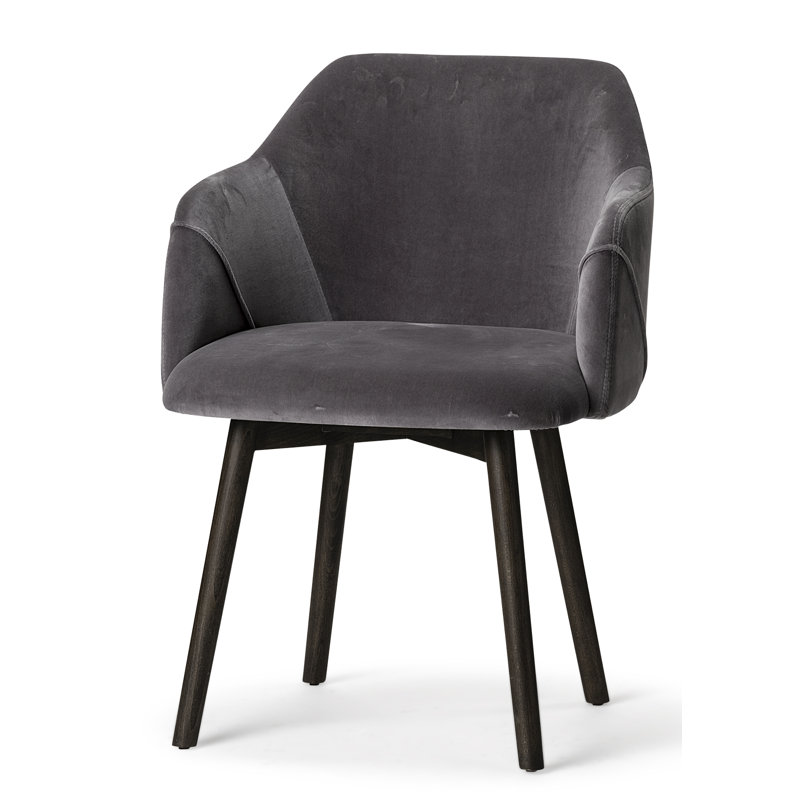 Fauteuil rembourré gris foncé