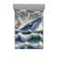 Drap-housse et taie décorative Ambesonne, baleine, montagnes, bateau, bleu-vert et rubis-96239183