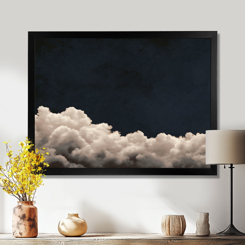«Fluffy White Clouds In The Sky - Clouds», impression sur toile blanche minimaliste, H 12 po x l 20 po, Cadre photo unique