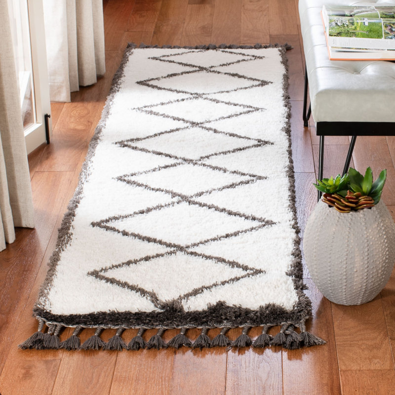 Allon Shag 200 Performance Geometric Rug, Runner 2'2" x 8'
