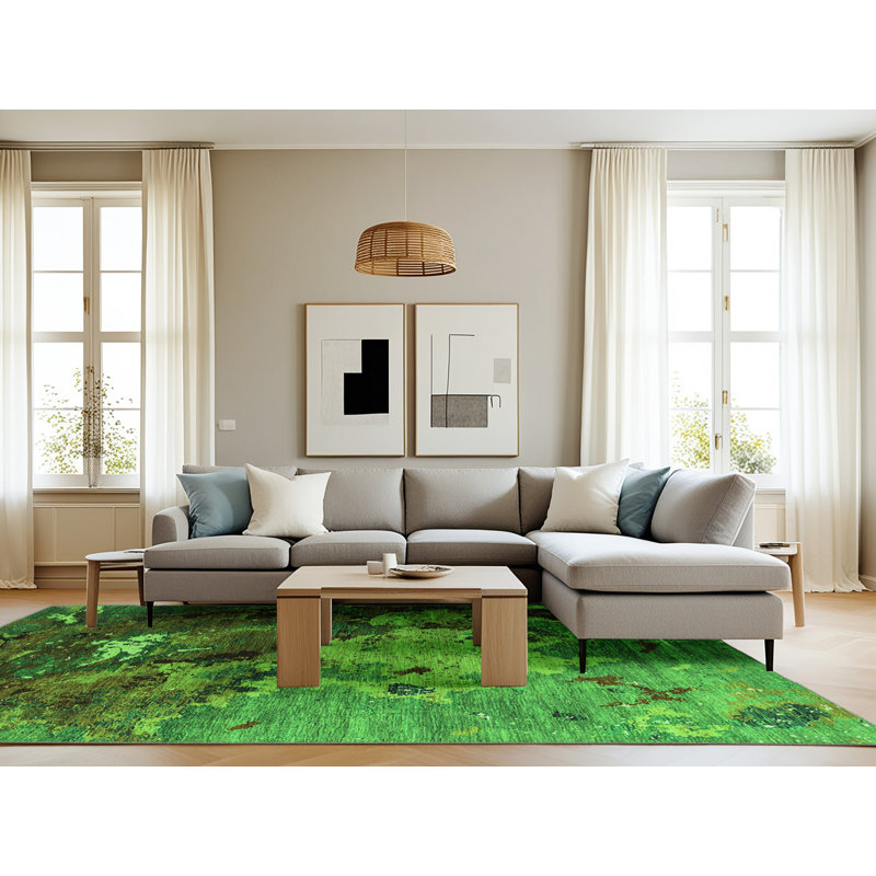 Washable Abstract Indoor Rug, Rectangle 8' x 10'