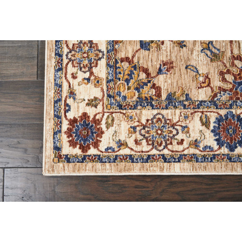 Tapis brun en polyester tissé à la machine, Rectangle 9 pi 10 po x 13 pi 2 po