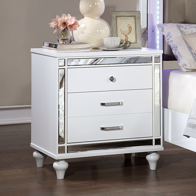 Meghean 28'' W Solid Wood Nightstand, White