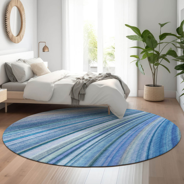 Premium Machine Washable Cerrito AMF585 Blue Rug